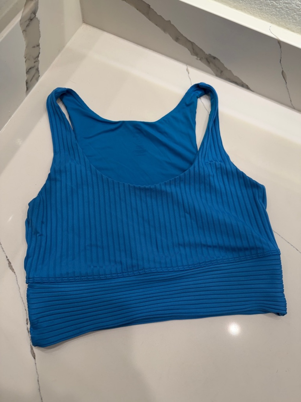 FREE w/ PURCHASE - Blue Ribbed Sports Bra Top
